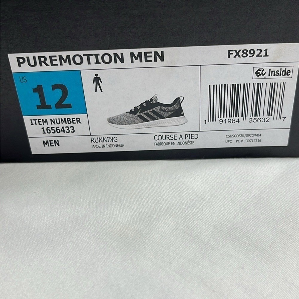 Adidas‎ Puremotion Athletic Running Shoes Mens Size 12 Knit Black White - Picture 3 of 10
